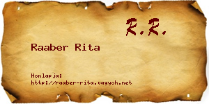 Raaber Rita névjegykártya