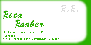 rita raaber business card